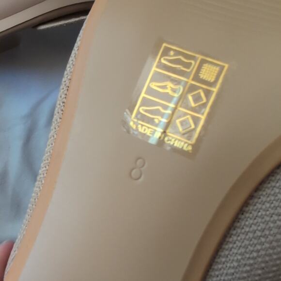 Newbella New Mousse Fit Pointed Toe Heeled Mules Apricot Chain Size 8 - Picture 9 of 11